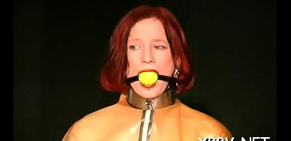  Lady posing for the camera without her bra